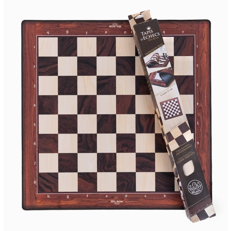 Tapis d'Echecs Néoprène Bois 50cm x 50cm