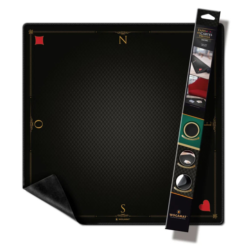 WOGAMAT - Tapis de cartes Prestige Noir 60x60cm