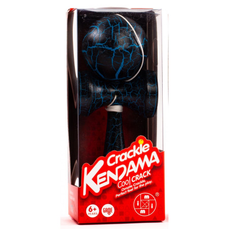 Kendama Crackle Boule 6cm Noir et Bleu