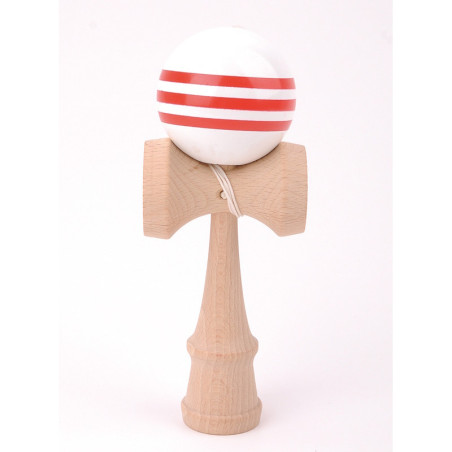 Kendama Hêtre Boule 6cm Blanche et Rouge