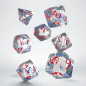 Q Workshop - Set de 7 dés - Translucent & Blue-red