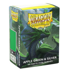Sleeves DS Dual Matte - Apple Green & Silver (x100