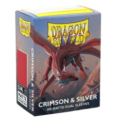 Sleeves DS Dual Matte - Crimson & Silver (x100)