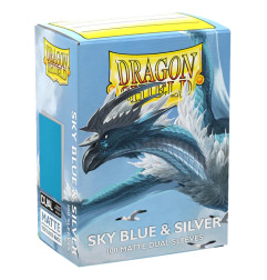 Sleeves DS Dual Matte - Sky Blue & Silver (x100