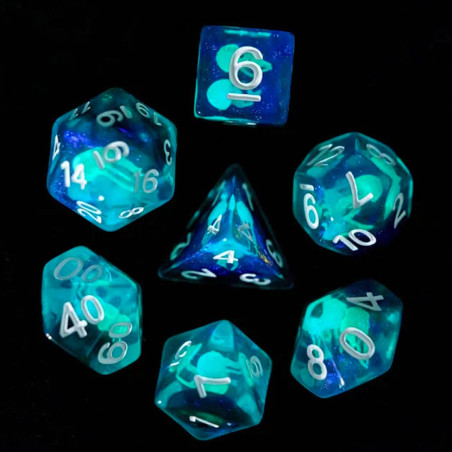 Série de 7 dés RPG Méduse (Phosphorescent)