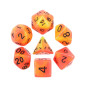 Série de 7 dés RPG Feu Phosporescent