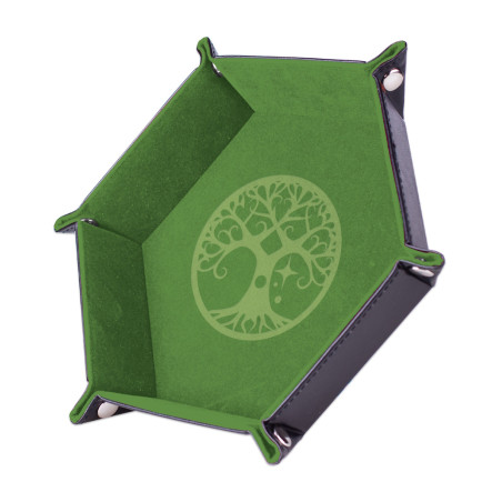 Piste de Dés - Yggdrasil Arbre vert - Cuir et Velo