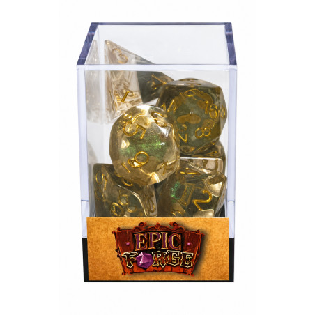 Série de 7 dés RPG Engrenage pailleté