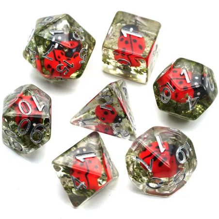 Série de 7 dés RPG Coccinelle