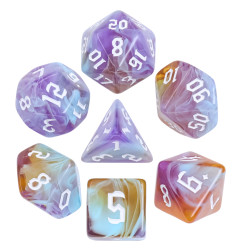 Série de 7 dés RPG Coucher de Soleil Améthyste