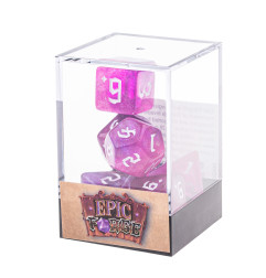 Série de 7 dés RPG Rose Paillettes