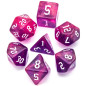 Série de 7 dés RPG Rose Paillettes