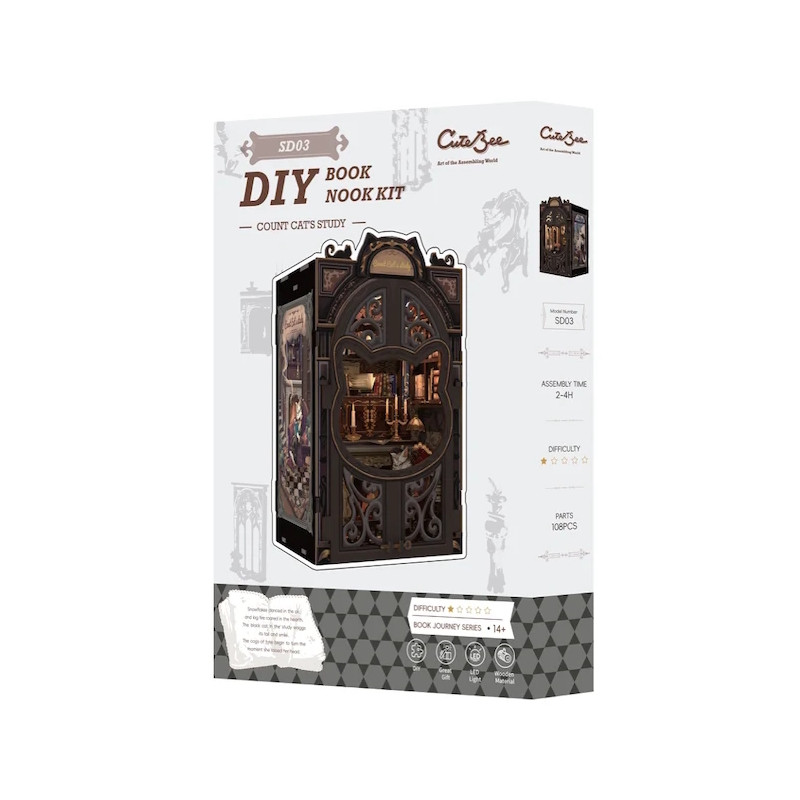 Book Nook - Le Cabinet du Comte Cat (108pcs + LEDs) Book Nook - Le Cabinet du Comte Cat (108pcs + LEDs)