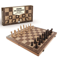 Grand Jeu d'Echecs en bois - Pièces magnétiques