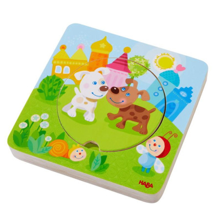 Puzzle en bois Bébés animaux multicolores